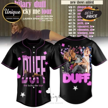Hilary Duff The Lucky Me Tour Black Baseball Jersey