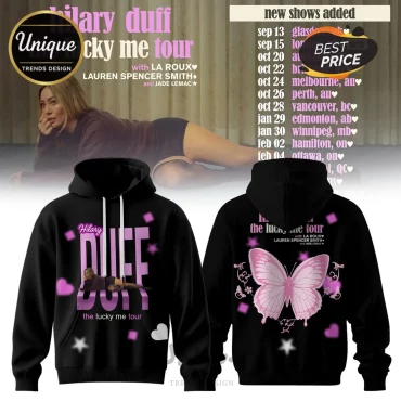 Hilary Duff The Lucky Me Tour Pink Butterfly Hoodie
