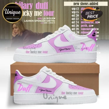 Hilary Duff The Lucky Me Tour Pink White Air Force 1 Sneakers