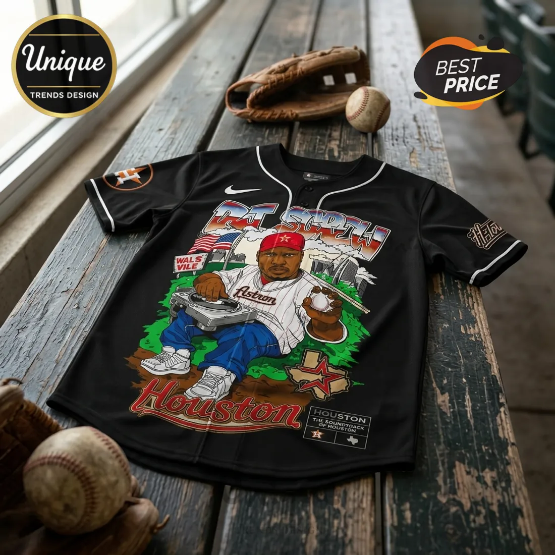 Houston Astros x DJ Screw Black Baseball Jersey 2026 Houston Astros x DJ Screw Black Baseball Jersey 2026