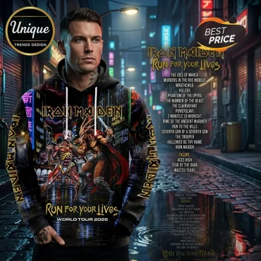 Iron Maiden Run For Your Lives 2026 Tour Hoodie