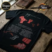 Black Joji Solaris Tour t-shirt featuring a North America concert date list and red abstract graphic prints.!