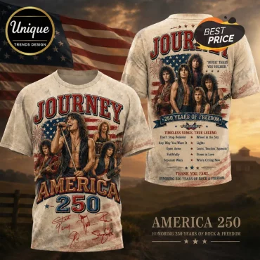 Journey Band America 250 Patriotic Rock Music T-Shirt