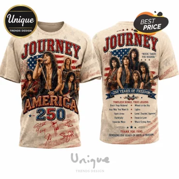 Journey Band America 250 Patriotic Rock Music T-Shirt