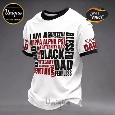 Kappa Alpha Psi Fraternity Black Dad Casual White T-Shirt