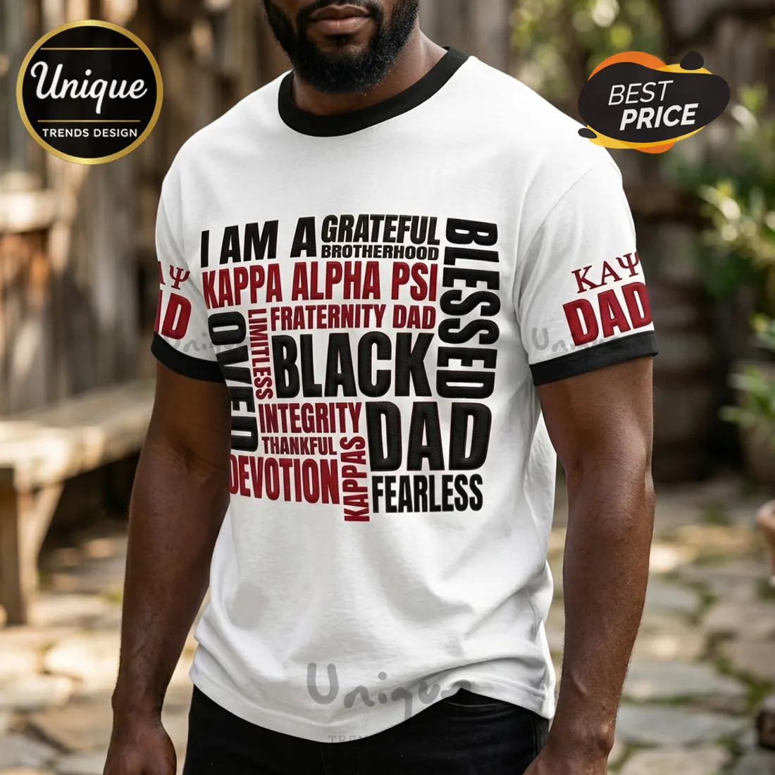 Kappa Alpha Psi Fraternity Black Dad Casual White T-Shirt Kappa Alpha Psi Fraternity Black Dad Casual White T-Shirt