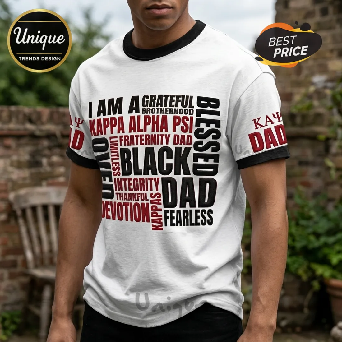Kappa Alpha Psi Fraternity Black Dad Casual White T-Shirt Kappa Alpha Psi Fraternity Black Dad Casual White T-Shirt