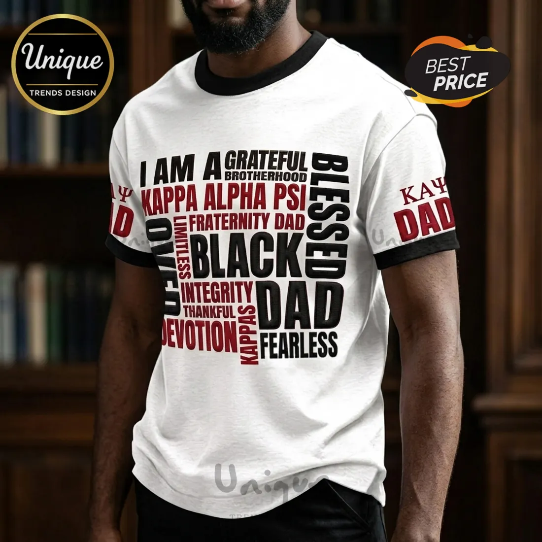 Kappa Alpha Psi Fraternity Black Dad Casual White T-Shirt Kappa Alpha Psi Fraternity Black Dad Casual White T-Shirt