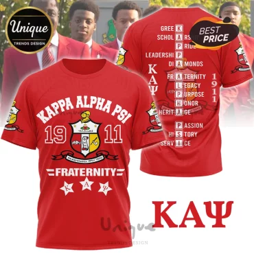 Kappa Alpha Psi Fraternity Crest 1911 Crimson Hoodie