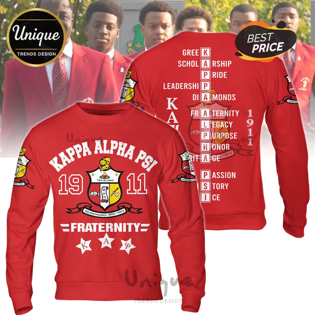 Kappa Alpha Psi Fraternity Crest 1911 Crimson Hoodie Kappa Alpha Psi Fraternity Crest 1911 Crimson Hoodie