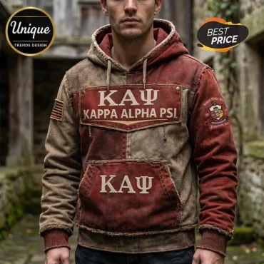 Kappa Alpha Psi Fraternity Distressed Full Zip Pullover Hoodie