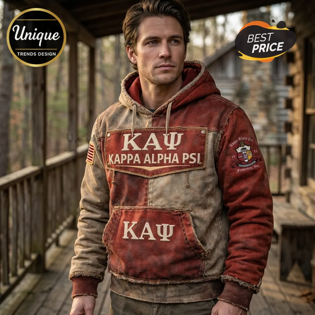 Kappa Alpha Psi Fraternity Distressed Full Zip Pullover Hoodie Kappa Alpha Psi Fraternity Distressed Full Zip Pullover Hoodie