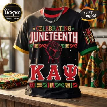 Kappa Alpha Psi Juneteenth Pan-African Fist Logo Black T-Shirt