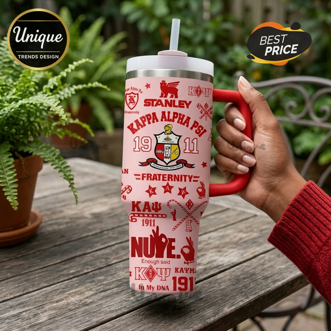 Kappa Alpha Psi Stainless Steel 40oz Tumbler with Handle Kappa Alpha Psi Stainless Steel 40oz Tumbler with Handle