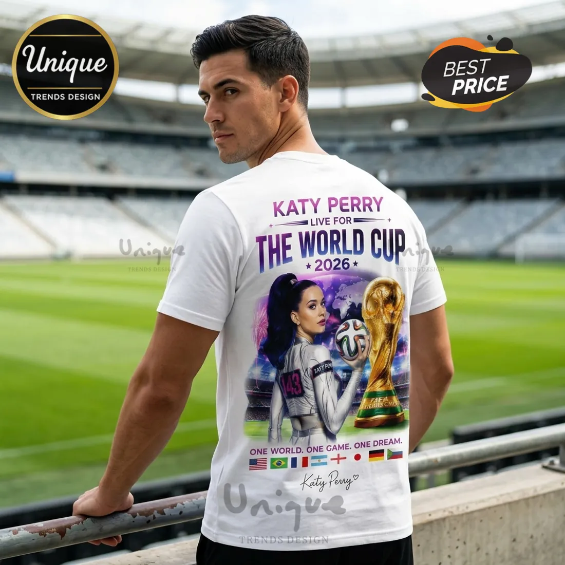 Katy Perry Live for the FIFA World Cup 2026 Wide Awake T-Shirt Katy Perry Live for the FIFA World Cup 2026 Wide Awake T-Shirt