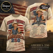 Kenny Chesney America 250 Patriotic American Flag Country Music T-Shirt