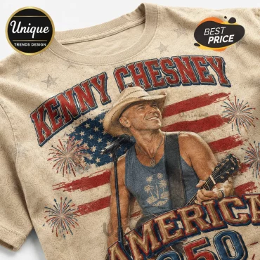 Kenny Chesney America 250 Patriotic American Flag Country Music T-Shirt