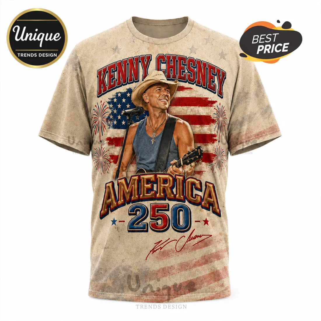 Kenny Chesney America 250 Patriotic American Flag Country Music T-Shirt Kenny Chesney America 250 Patriotic American Flag Country Music T-Shirt