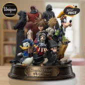 Kingdom Hearts 25th Anniversary diorama statue featuring Sora, Donald Duck, Goofy, Kairi, Roxas, and Org XIII members.!