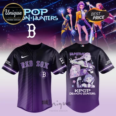 Kpop Demon Hunters x Boston Red Sox 2026 Limited Edition Purple Baseball Jersey