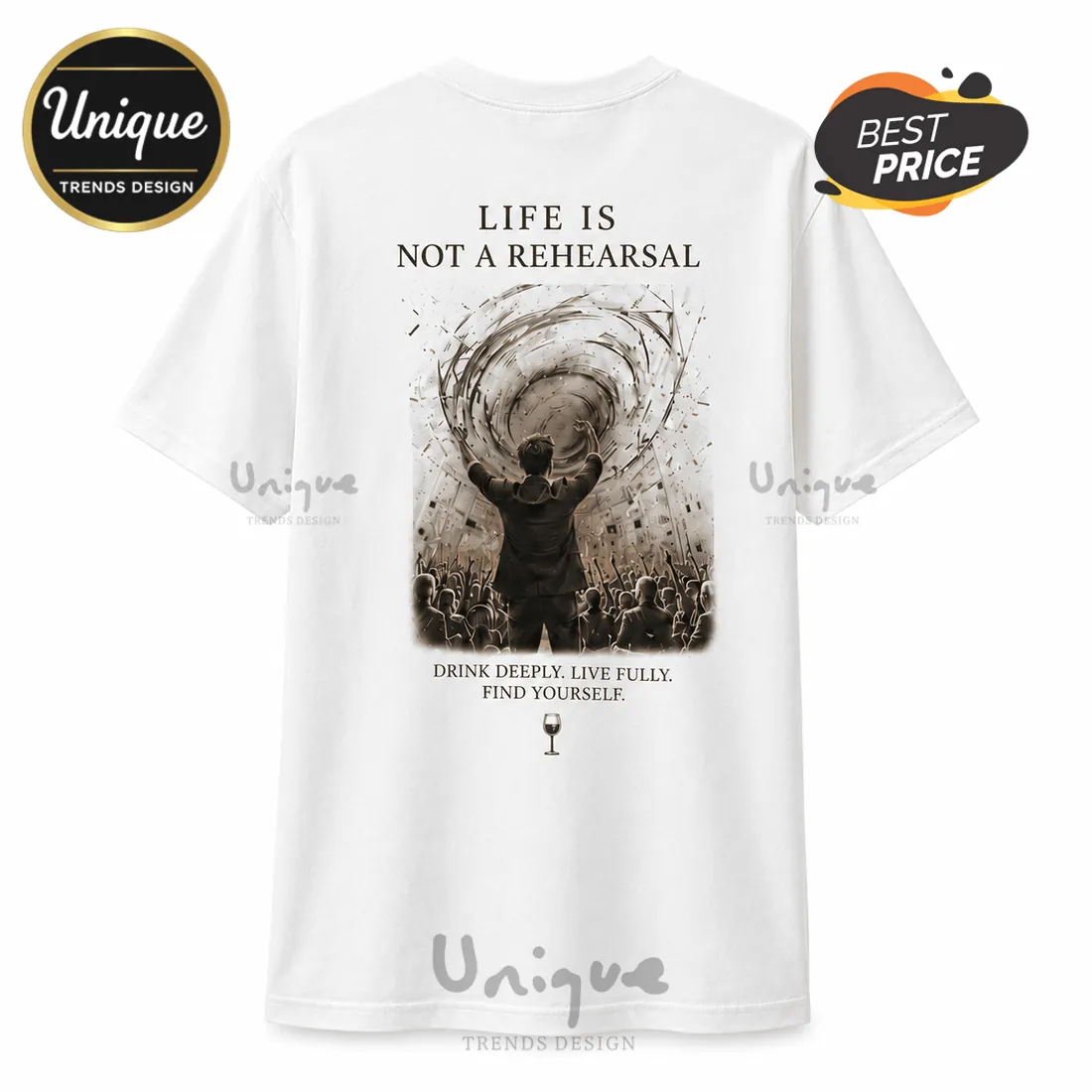 Life Is Not A Rehearsal White Cotton T-Shirt Life Is Not A Rehearsal White Cotton T-Shirt