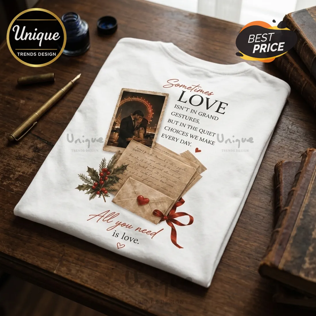 Love Actually Romantic Letter White T-Shirt Love Actually Romantic Letter White T-Shirt
