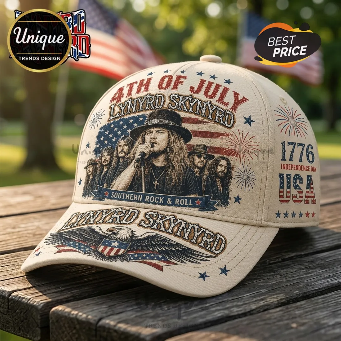 Lynyrd Skynyrd 4th of July 1776 Independence Day Baseball Cap Lynyrd Skynyrd 4th of July 1776 Independence Day Baseball Cap