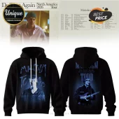 Black Malcolm Todd tour hoodie featuring blue graphic portraits and text Do That Again North American Tour 2026.!