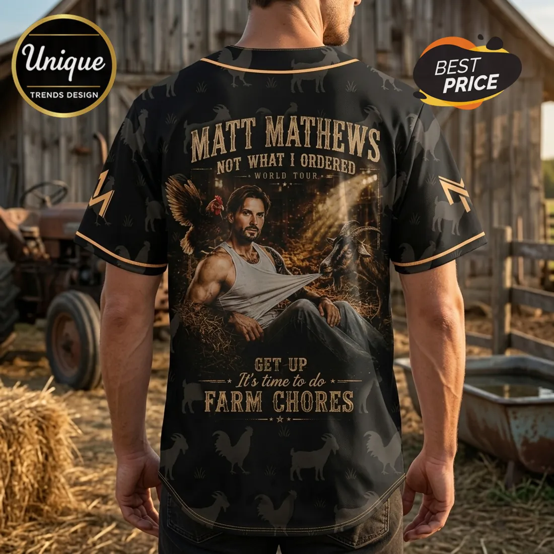 Matt Mathews Not What I Ordered Farm Baseball Jersey Matt Mathews Not What I Ordered Farm Baseball Jersey