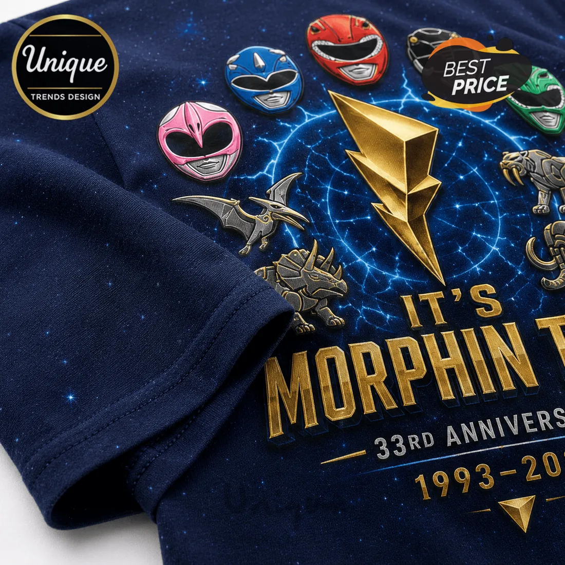 Mighty Morphin Power Rangers 33rd Anniversary 1993-2026 T-Shirt Mighty Morphin Power Rangers 33rd Anniversary 1993-2026 T-Shirt