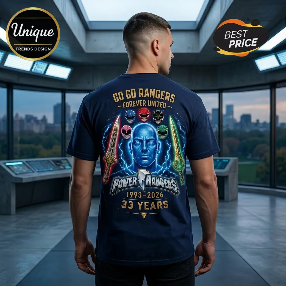 Mighty Morphin Power Rangers 33rd Anniversary 1993-2026 T-Shirt Mighty Morphin Power Rangers 33rd Anniversary 1993-2026 T-Shirt