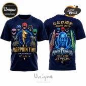 Mighty Morphin Power Rangers 33rd Anniversary 1993-2026 T-Shirt