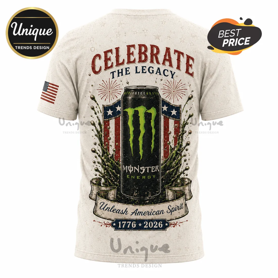 Monster Energy America 250th Anniversary Celebration T-Shirt Monster Energy America 250th Anniversary Celebration T-Shirt