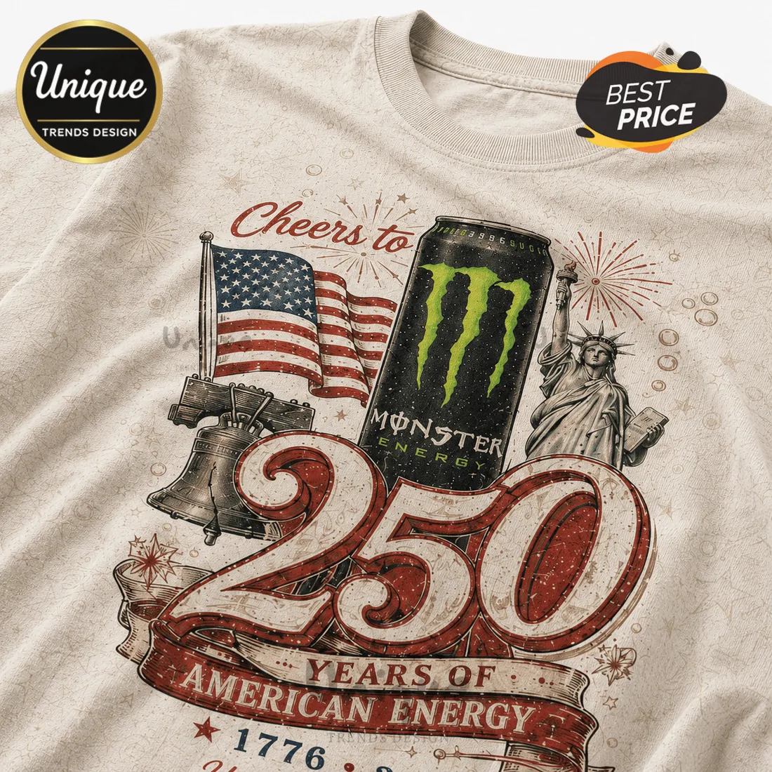 Monster Energy America 250th Anniversary Celebration T-Shirt Monster Energy America 250th Anniversary Celebration T-Shirt