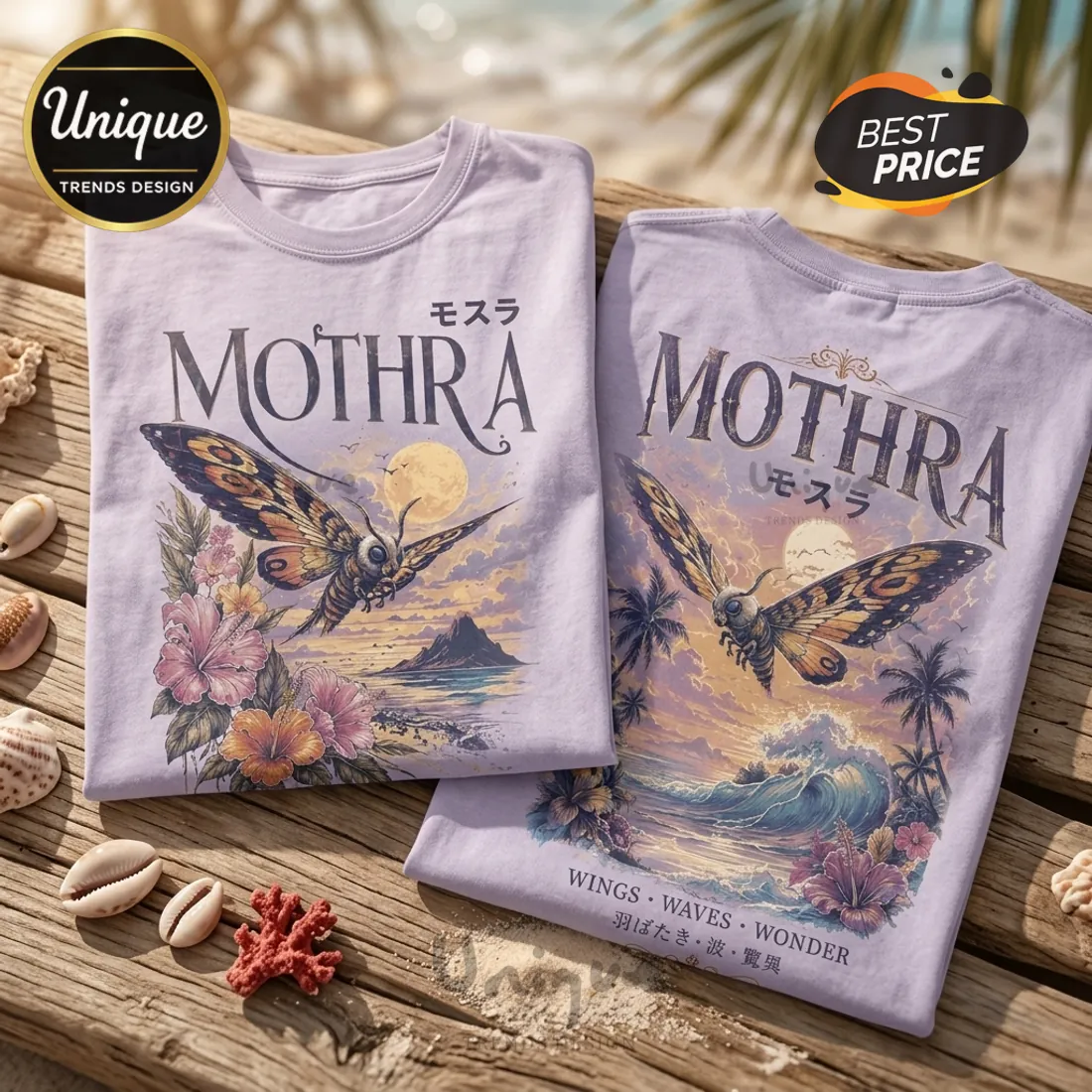 Mothra Island Guardian Lavender T-Shirt Mothra Island Guardian Lavender T-Shirt