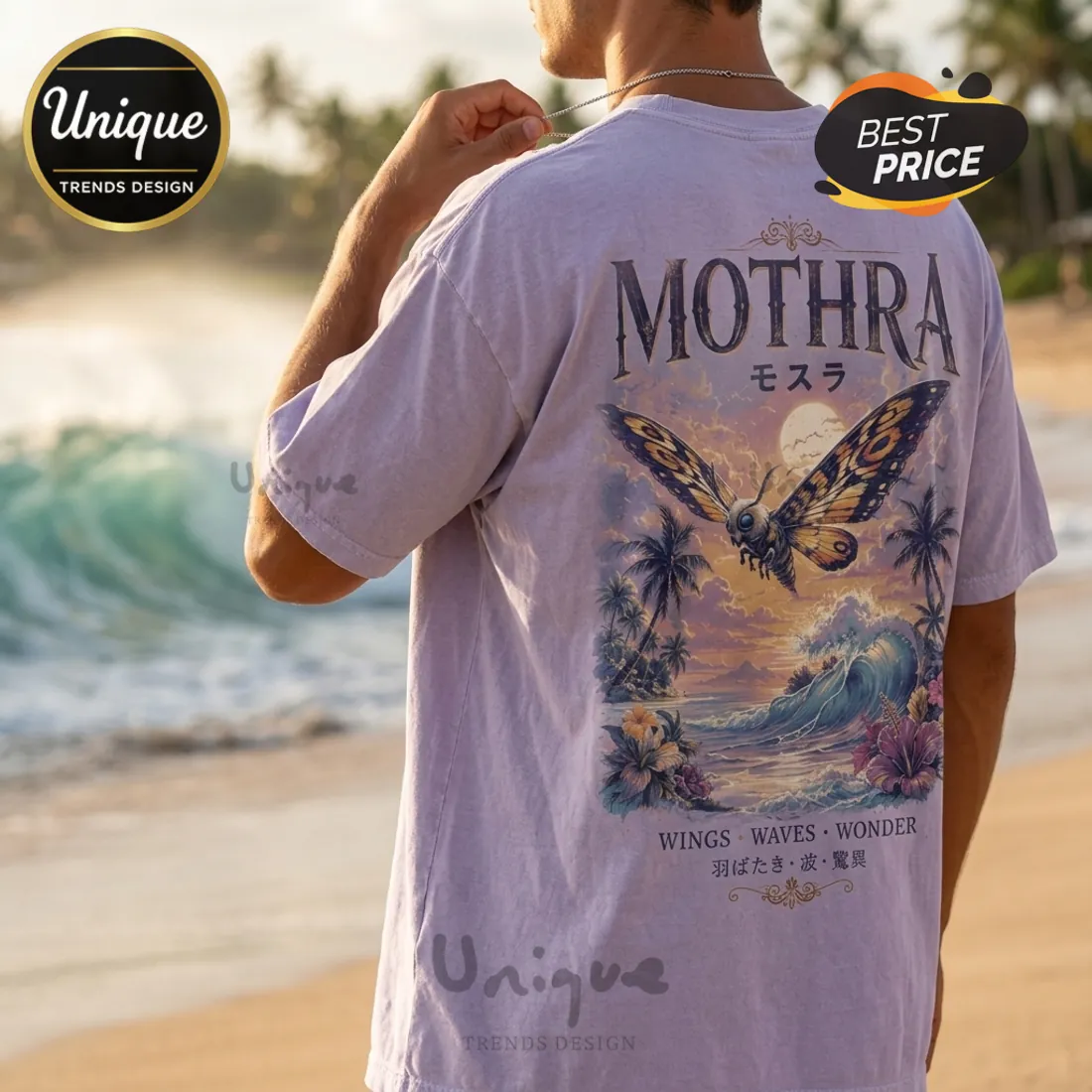 Mothra Island Guardian Lavender T-Shirt Mothra Island Guardian Lavender T-Shirt