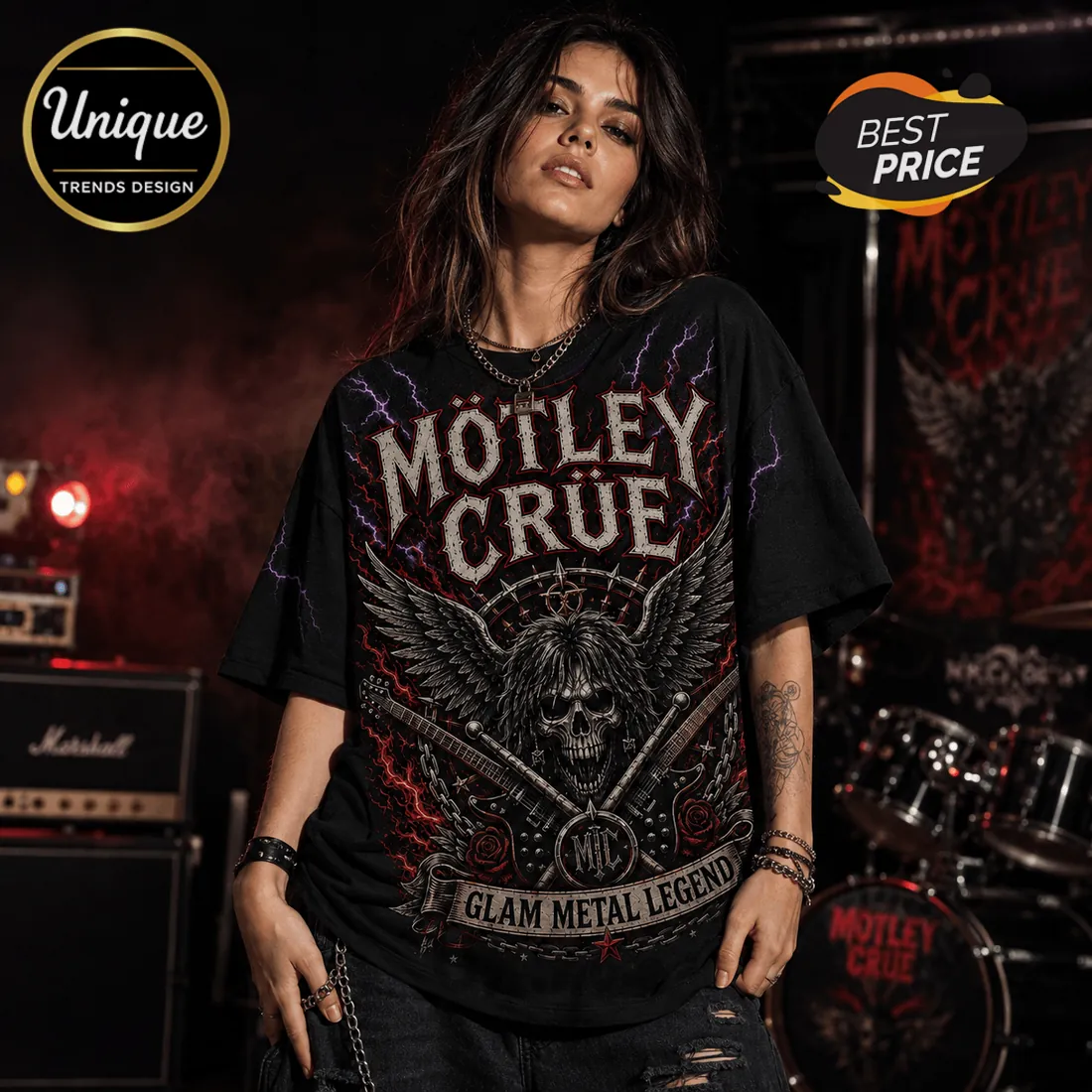Motley Crue Vintage Black 2026 Glam Metal Rock Band Tour Shirt Motley Crue Vintage Black 2026 Glam Metal Rock Band Tour Shirt