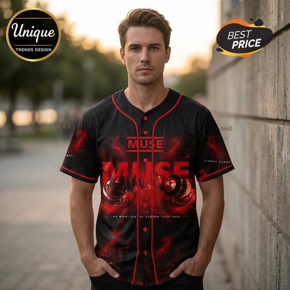 Muse The Wow! Signal Europa Tour 2026 Baseball Jersey Muse The Wow! Signal Europa Tour 2026 Baseball Jersey