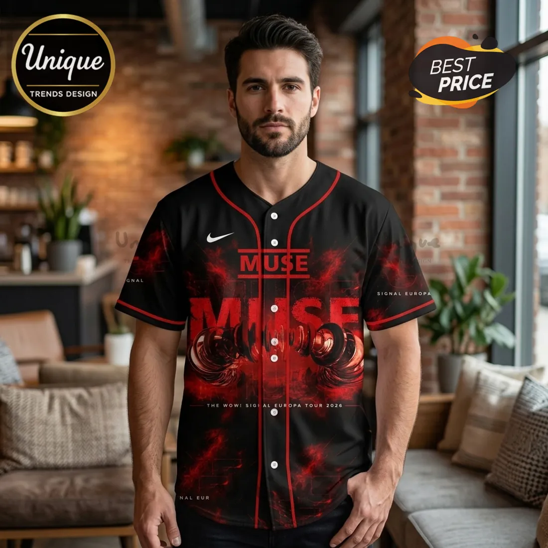 Muse The Wow! Signal Europa Tour 2026 Baseball Jersey Muse The Wow! Signal Europa Tour 2026 Baseball Jersey