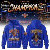 New York Knicks 2025-26 NBA Champions Royal Blue Hoodie