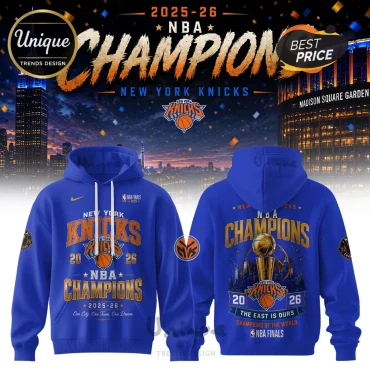 New York Knicks 2025-26 NBA Champions Royal Blue Hoodie