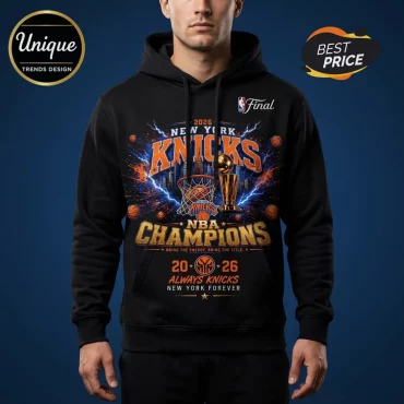 New York Knicks 2026 NBA Champions Black Fleece Winter Hoodie