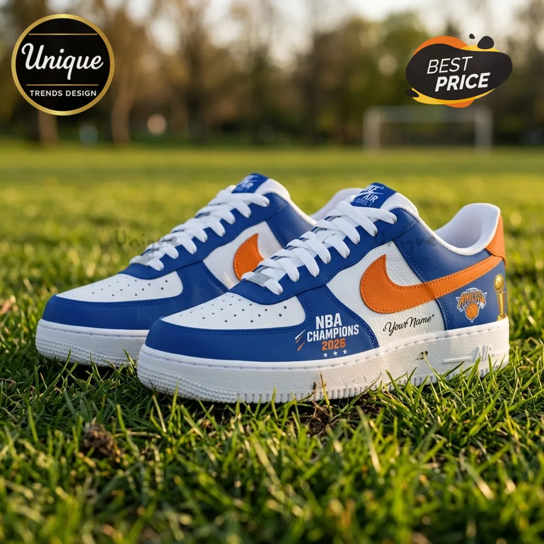 New York Knicks 2026 NBA Champions Custom Air Force 1 Sneakers New York Knicks 2026 NBA Champions Custom Air Force 1 Sneakers