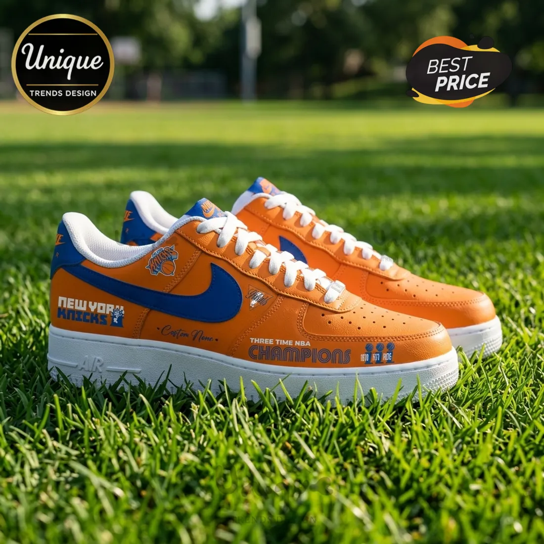 New York Knicks 2026 NBA Champions Orange Custom Leather Air Force 1 Sneakers New York Knicks 2026 NBA Champions Orange Custom Leather Air Force 1 Sneakers
