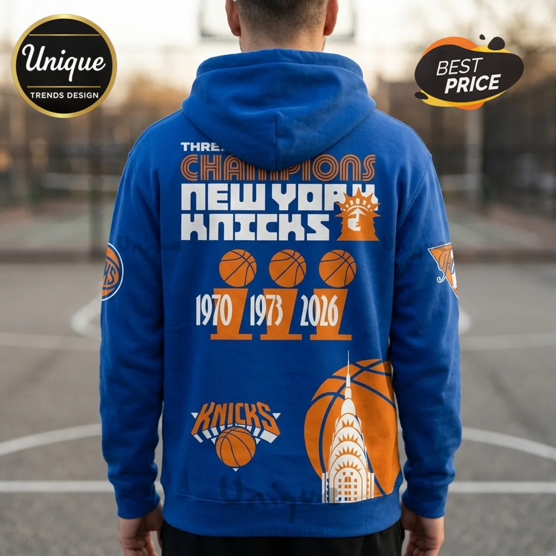 New York Knicks 2026 NBA Champions Royal Blue Hoodie New York Knicks 2026 NBA Champions Royal Blue Hoodie