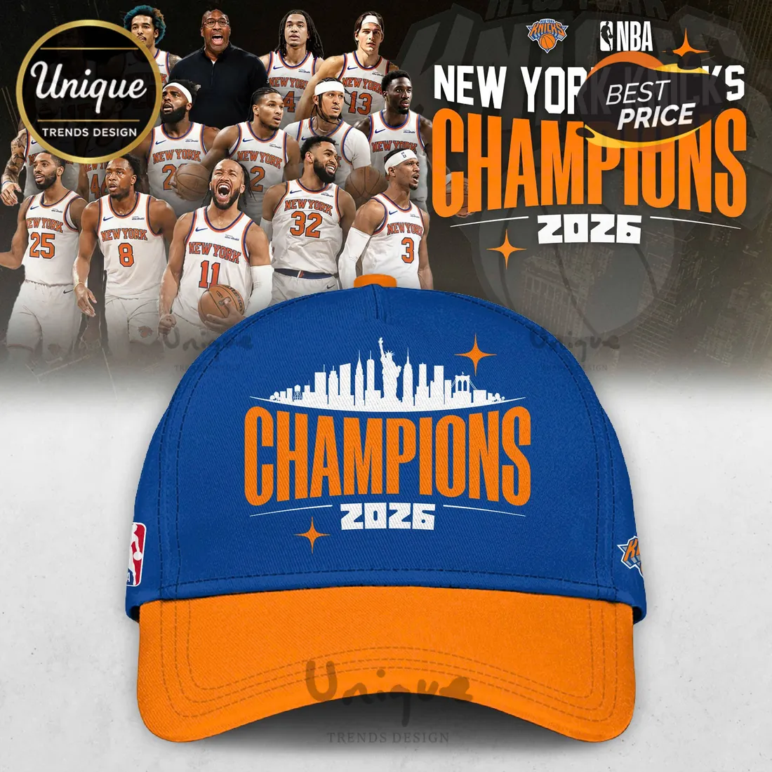 New York Knicks 2026 NBA Champions Royal Blue Hoodie New York Knicks 2026 NBA Champions Royal Blue Hoodie