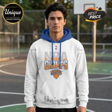 New York Knicks 2026 NBA Champions White Signature Trophy Hoodie