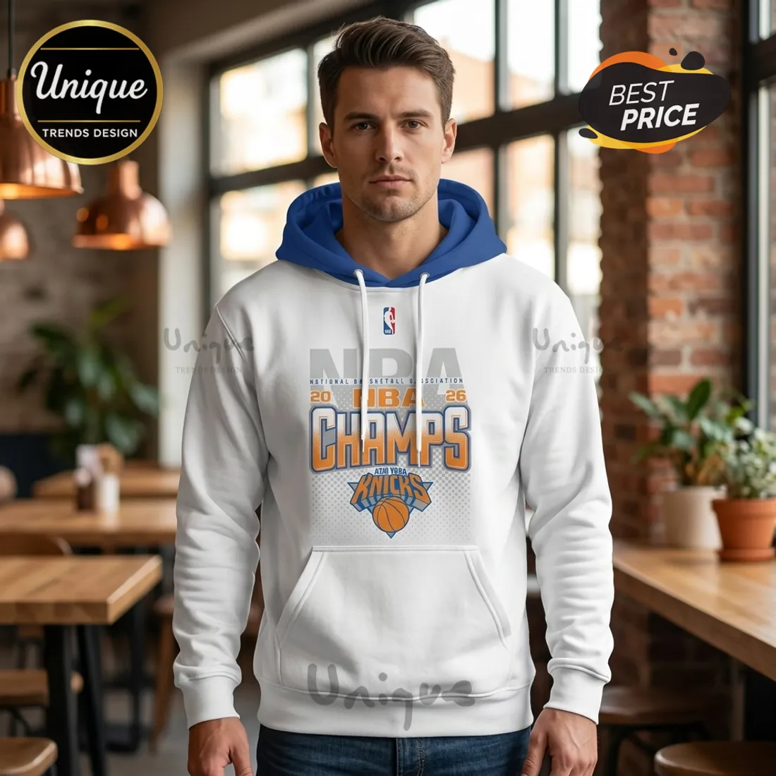 New York Knicks 2026 NBA Champions White Signature Trophy Hoodie New York Knicks 2026 NBA Champions White Signature Trophy Hoodie