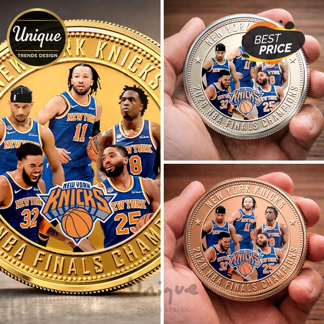 New York Knicks 2026 NBA Finals Champions Gold Plated Commemorative Coin New York Knicks 2026 NBA Finals Champions Gold Plated Commemorative Coin