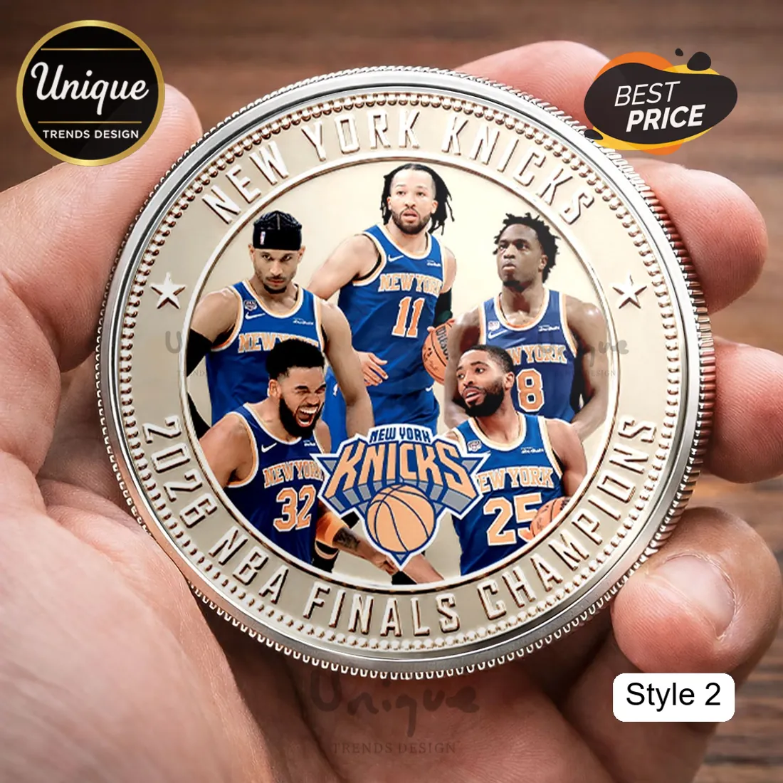 New York Knicks 2026 NBA Finals Champions Gold Plated Commemorative Coin New York Knicks 2026 NBA Finals Champions Gold Plated Commemorative Coin